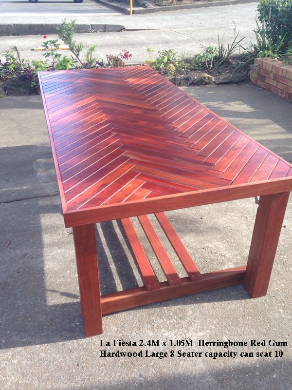 Designer Furniture La-Fiesta-alfresco-outdoor-dining-table-seats-8-10 Custom-Built Made to Order by Rex Bruker @ Timber Floors Pty Ltd