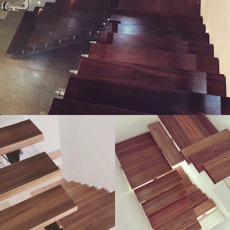 Some Staircases require unique configurations to fit the space required by the Client - Timber Floors Pty Ltd