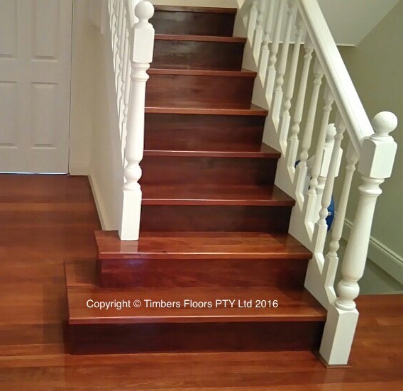 new timber flooring and Staircase makeover supplied and installed by Timber Floors Pty Ltd