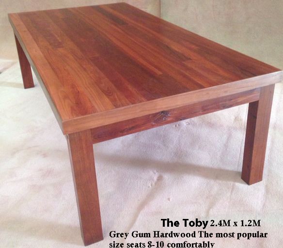 Designer Furniture The-Toby-Grey-Gum-dining-table-seats-8-10 Made to Order by Rex Bruker @ Timber Floors Pty Ltd